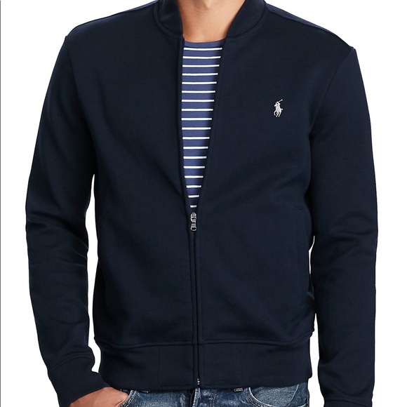 ralph lauren double knit bomber jacket